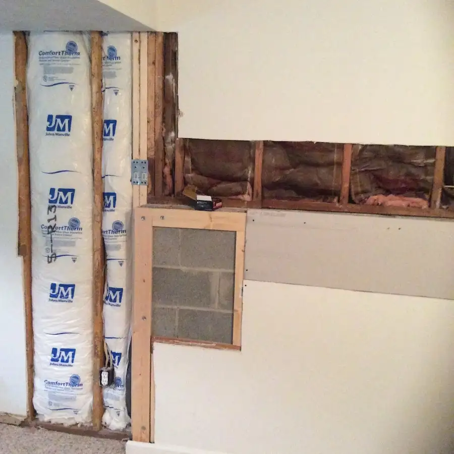Wall insulation replacement during Contents Cleaning & Restoration in Newtown